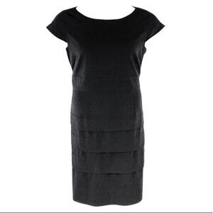 Tahari black tiered sheath dress G61